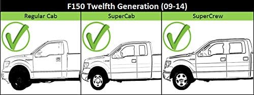 Garage-Pro Juego de manijas de puerta interior compatibles con Ford F-150 2009-2014 delantero, lado del conductor y del pasajero, bisel negro con