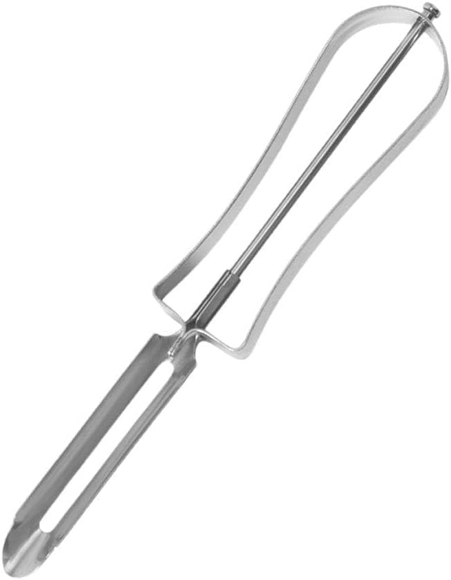 1 cuchillo giratorio de acero inoxidable plateado, multifunción, pelador de manos de zanahoria, papa, zanahoria, cortador de alimentos, frutas,