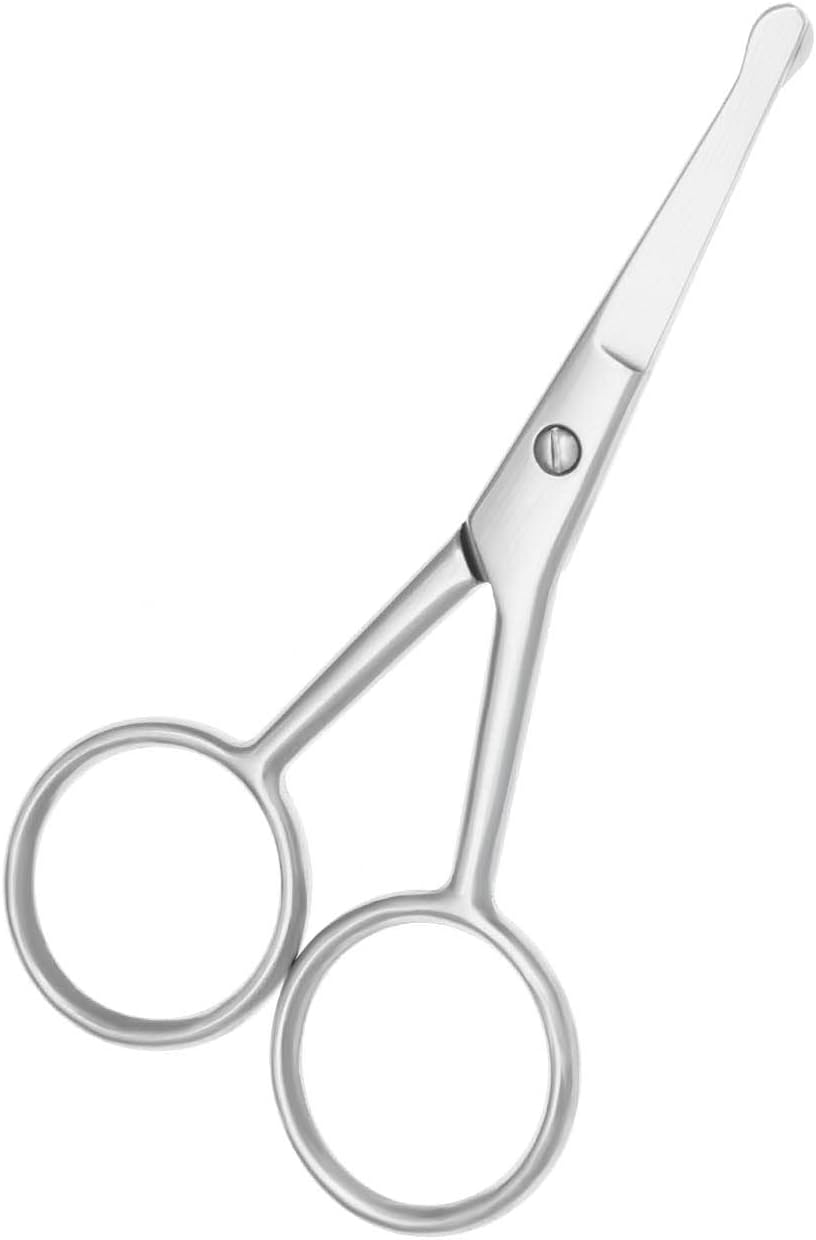 Tijeras de manicura prémium de punta redondeada, multiusos, de acero inoxidable, para cutículas, pedicura, belleza, para uñas, cejas, pestañas, piel