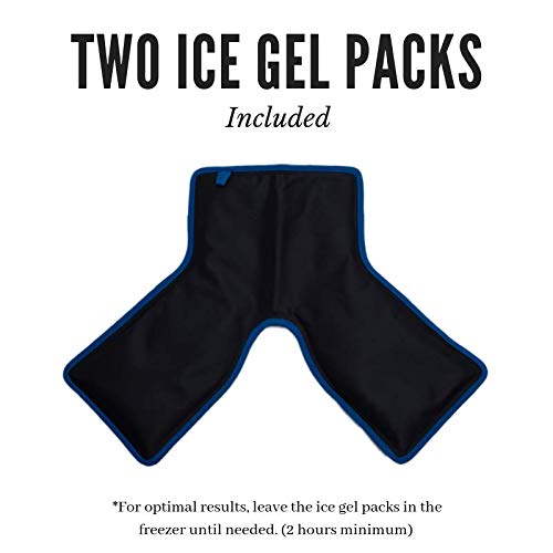 Bolsa de hielo para hombros con compresión y 2 paquetes de gel de hielo, ideal para aliviar el dolor de hombro, alivio del manguito rotador,