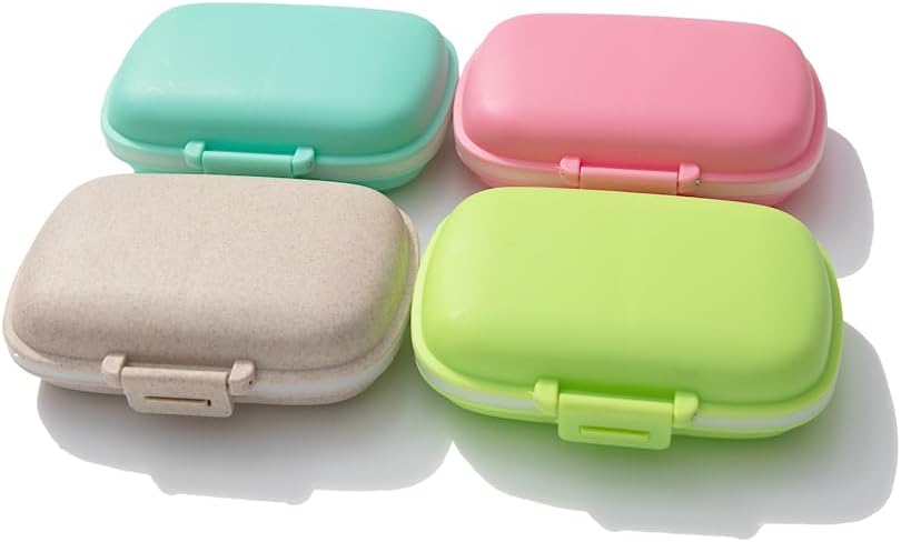 Organizador de pastillas de viaje con 8 compartimentos, contenedor de píldoras para medicamentos, vitaminas, joyas y artículos pequeños, farmacia de