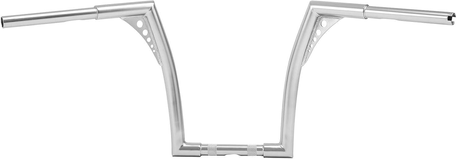 Green-L Manillar de cromo satinado de 14 pulgadas de altura de 1 14 pulgadas Fat Ape Hanger Bar apto para Harley Sportster XL1200 XL883