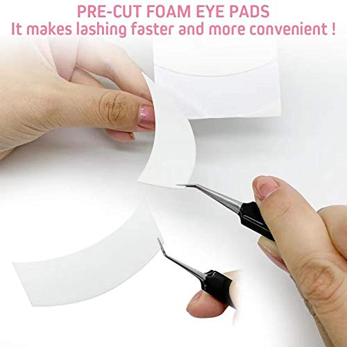 Akissos – Extensiones de pestañas de espuma para los ojos, 110 unidades, cinta de espuma médica precortada, suministros de extensión de pestañas,