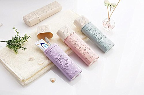 WOIWO 2PCS un contenedor de cepillo de dientes portátil simple y elegante de viaje
