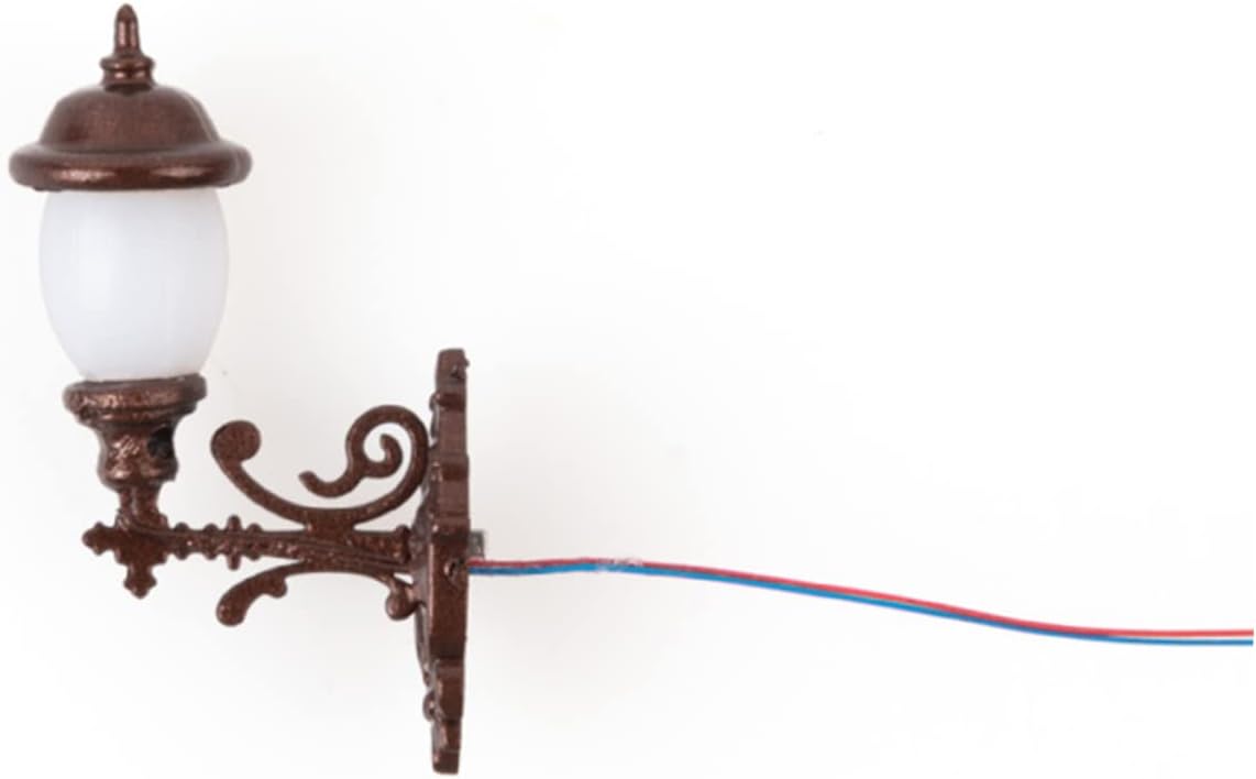 Luz de pared para casa de muñecas, mesa de arena, materiales de construcción, ornamento de mesa de arena, luz de pared de batería, modelo