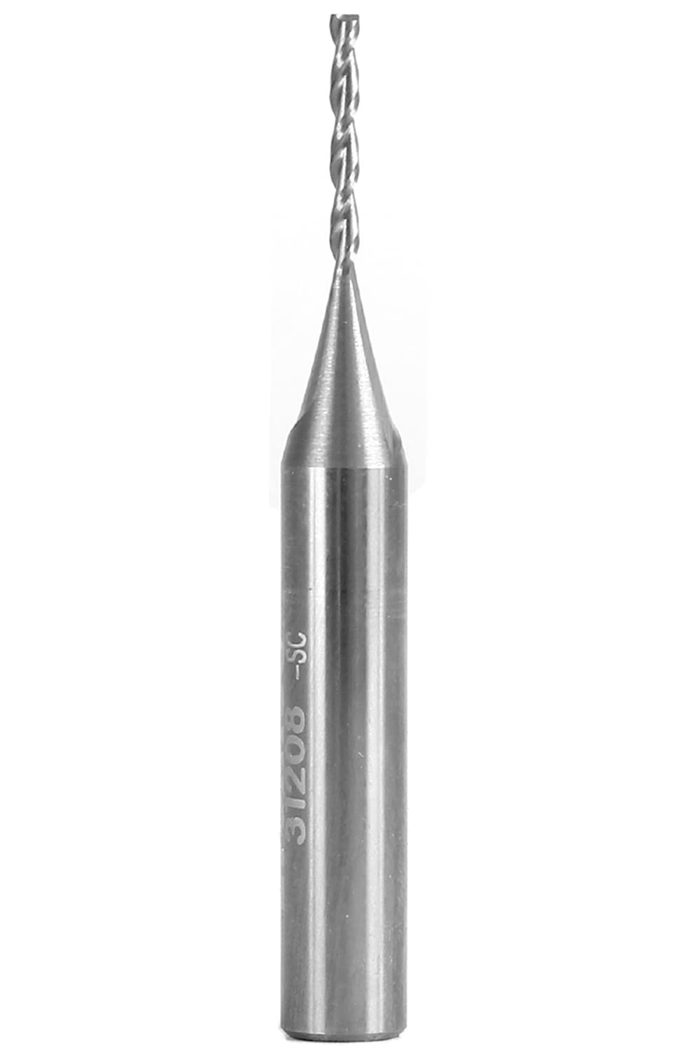 Yonico Fresa de extremo CNC de carburo sólido espiral de 2 flautas de fresado de fresado de 116 pulgadas de diámetro. vástago de 14 pulgadas 31208-SC