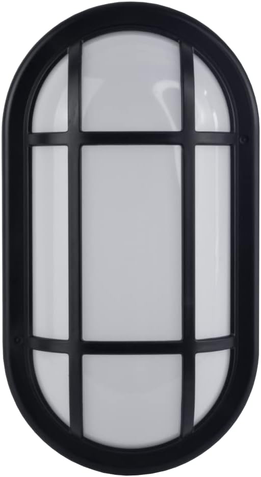 SINCELIGHT Lámpara LED ovalada para montaje en pared y techo, difusor de ópalo, impermeable IP65 para uso en interiores o exteriores, 15 W, blanco
