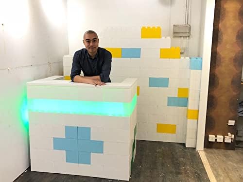 EverBlock Paquete a granel de bloques modulares de plástico de tamaño cuarto de 3 x 6 pulgadas  Paquete de 8 piezas  Bloques de construcción