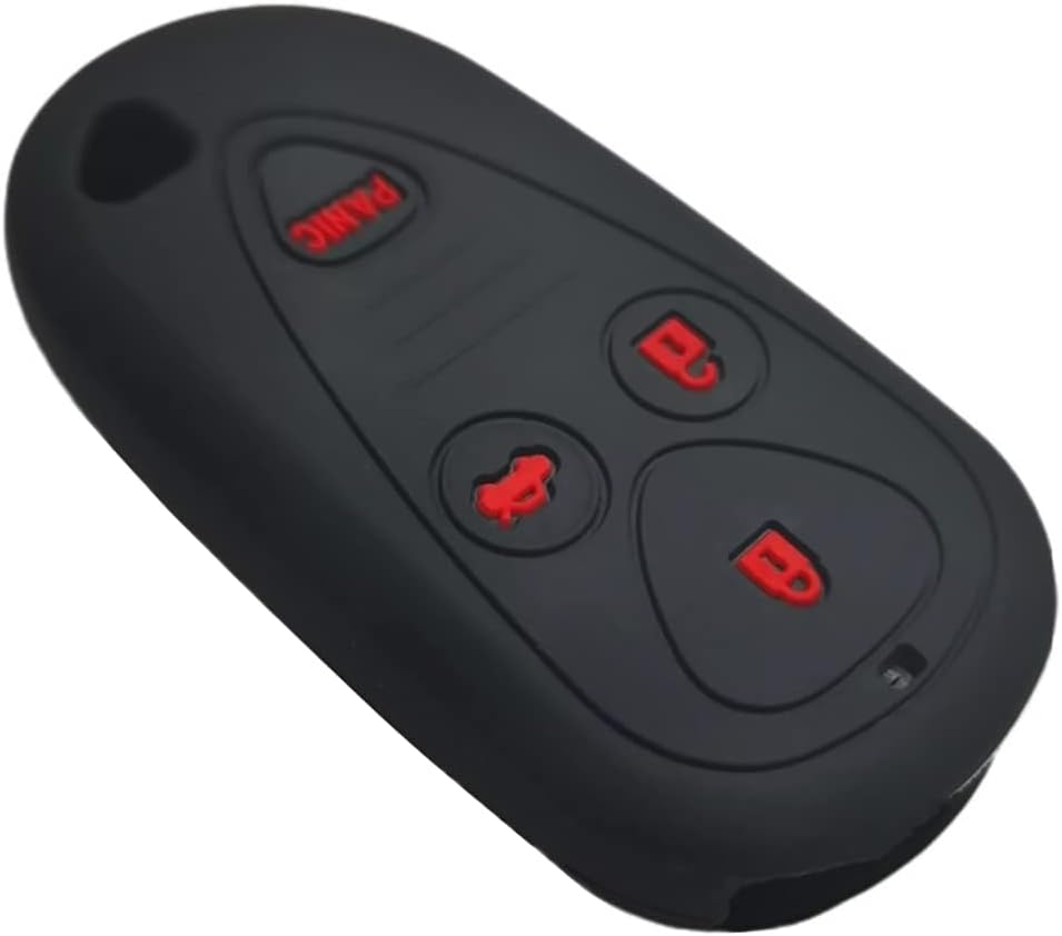 Funda de goma de silicona para llavero compatible con Acura CL EL RL TL TSX OUCG8D-387H-A OUCG8D-387H8A KOBUTAH2T (negro con blanco+negro con rojo)