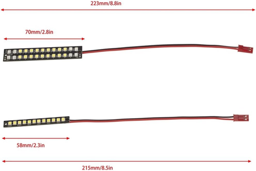 REHOC Parachoques delantero de metal con barra de luz LED trasera delantera impermeable para 110 RC Car Upgrade Parts Accesorios
