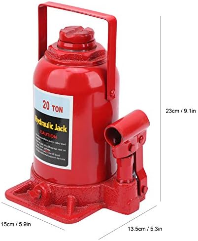 Gato hidráulico de 20 toneladas de acero compacto portátil para cochefurgonetabarcocamión soldado, capacidad de 40,000 libras, rojo