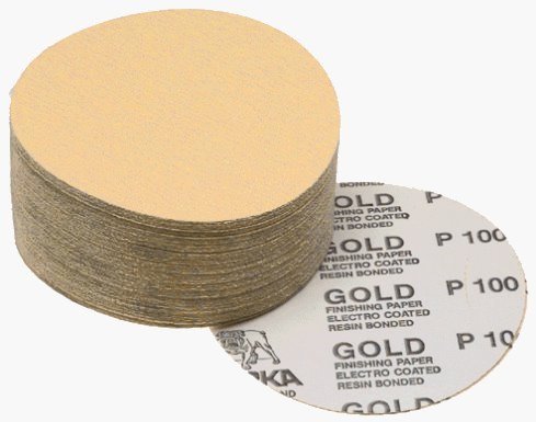 Mirka 23-332-150 Bulldog Gold (sin agujero) 150 discos de lijado PSA de grano 150 – 100 discos por caja