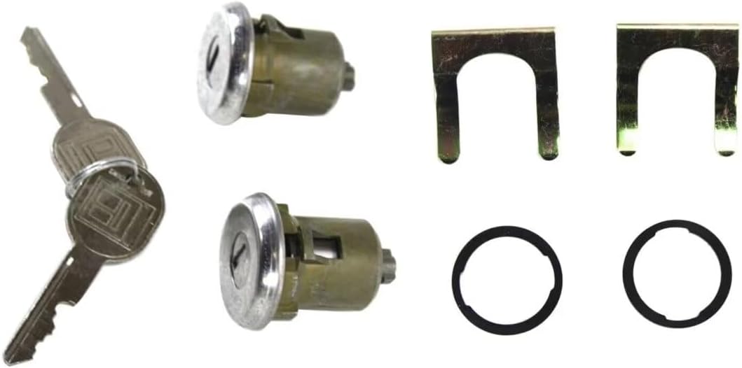 DL7, D569A,9601865 Set of 2 Door Lock Cylinders Front Replacement for 62-64 Corvair Monza Spyder