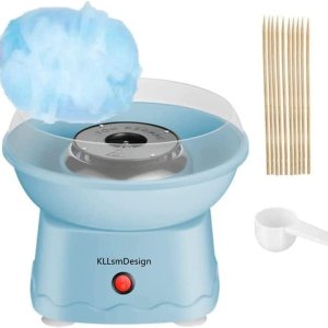 KLLsmDesign Máquina de algodón de azúcar para niños, máquina eléctrica portátil de algodón de azúcar con 10 conos reutilizables y cuchara de azúcar KLLsmDesign Máquina de algodón de azúcar para niños, máquina eléctrica portátil de algodón de azúcar con 10 conos reutilizables y cuchara de azúcar