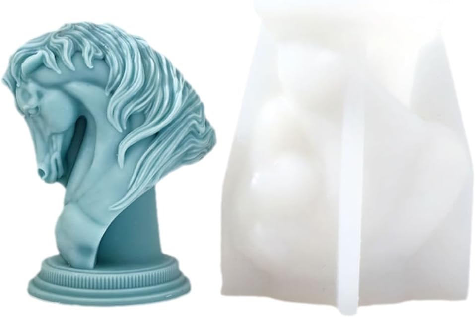 Molde de silicona para velas de ajedrez y caballero de cabeza de caballo para cera de jabón, resina epoxi, manualidades, manualidades, semental,