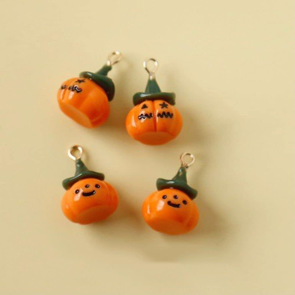 Dijes de resina de calabaza de Halloween, dijes de fantasma, dijes de Halloween para aretes, pulseras, collares, accesorios de fabricación de joyas