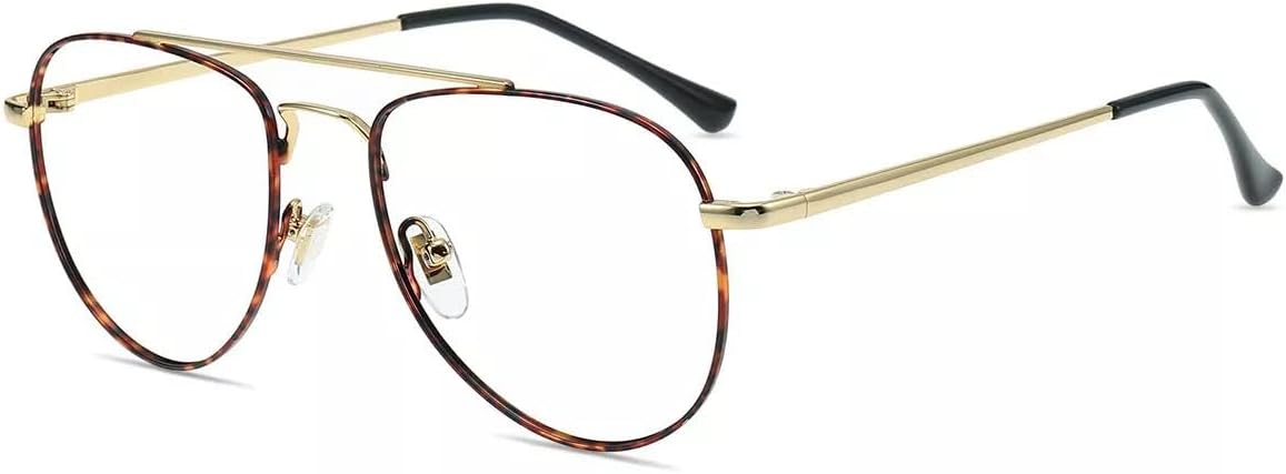 Firmoo Aviator – Lentes de lectura para mujereshombres, bloqueo de luz azul para pantallas digitales, protección UV, marco de metal ligero de