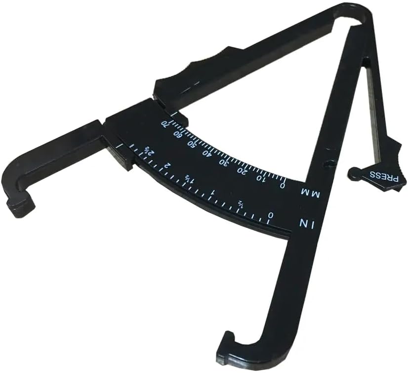 Calibre de grasa corporal de 2.756 in (2.75 pulgadas) para mediciones precisas de pliegues en la piel, herramienta de medición de grasa corporal de