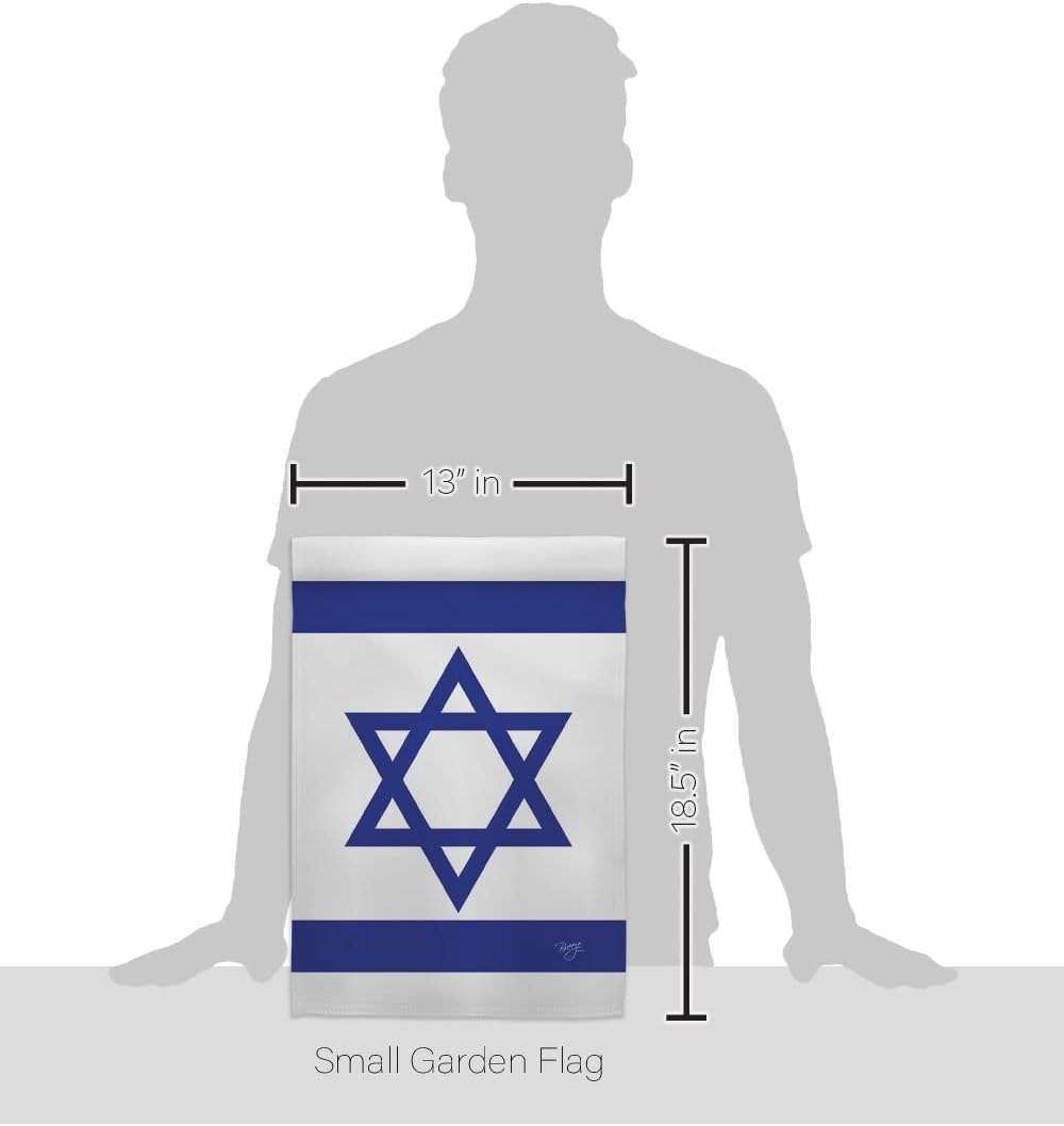 Breeze Decor Bandera de Israel – Juego de asta de bandera israelí para el hogar, letrero para patio, poste de tumba, soporte de cementerio, tapiz al