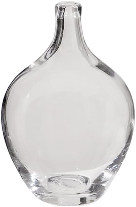 Jarrón grande de 7.9 pulgadas, florero de vidrio transparente, florero decorativo para sala de estar, jarrón de piso de vidrio, jarrón moderno para