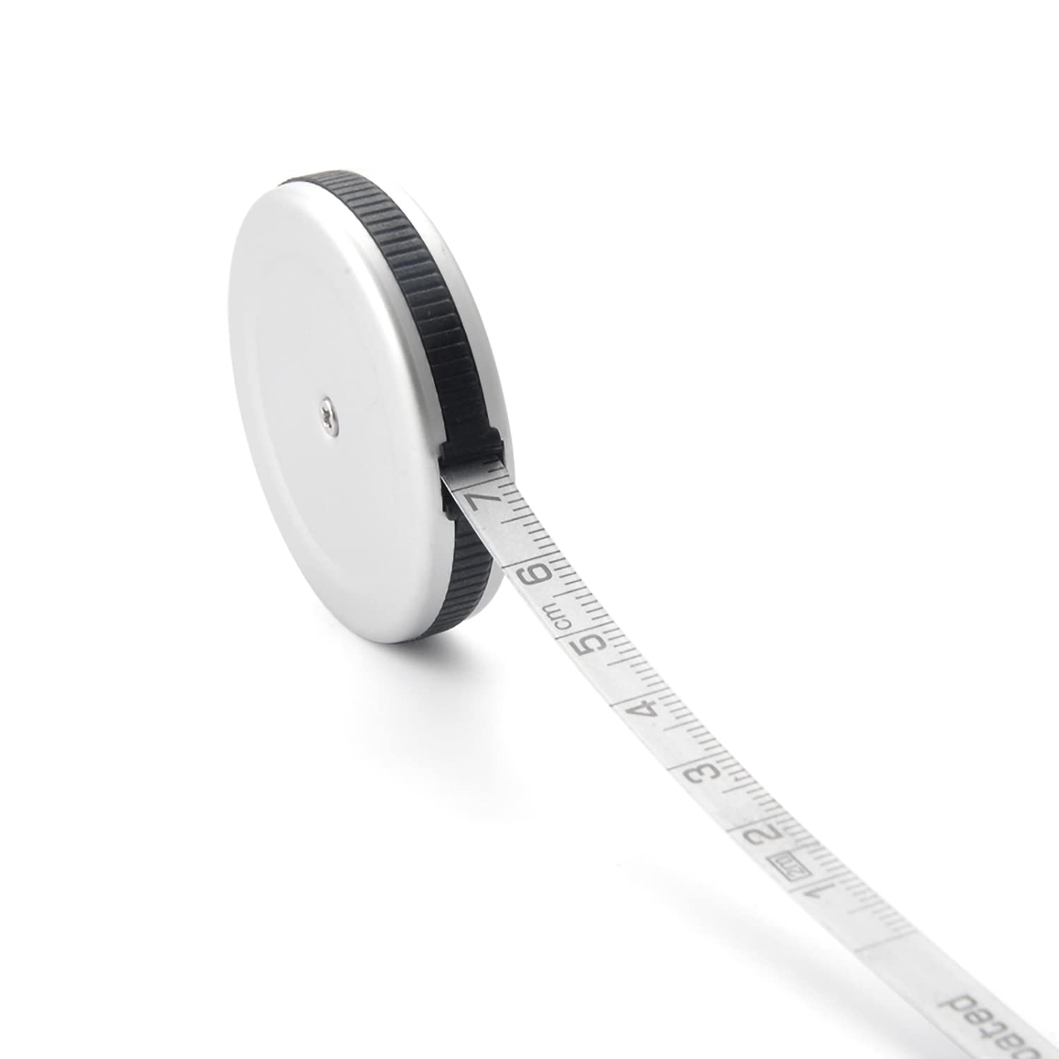 VAXATO Cinta métrica pequeña de aleación de aluminio, mini cinta métrica retráctil de doble cara 80 pulgadas2 M, cinta métrica plateada