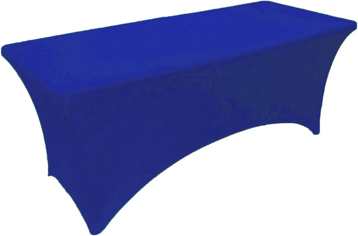 Mantel de mesa de elastano elástico azul rey de 8 pies para mesa plegable rectangular ajustable