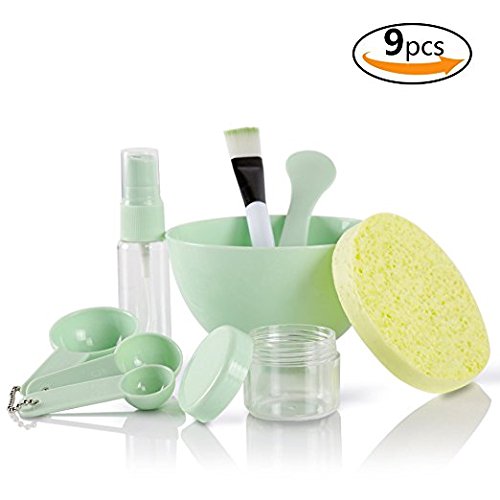 WOIWO Herramientas de depuración de máscaras caseras para mujer, cuenco de máscara, espátula, cepillo, pulverizador, un juego de nueve