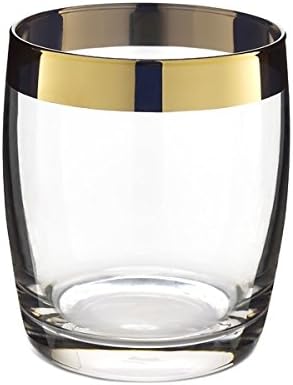Cocktail Kingdom DANUTA – Vaso de doble roca (borde dorado, 15 oz (15.2 fl oz), paquete de 4