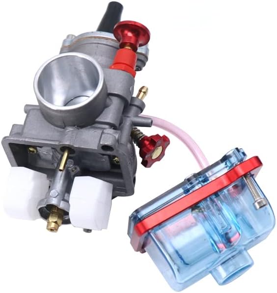 Carburador mejorado con cámara de flotador transparente con kit de filtro de aire de admisión, aguja de inyector ajustable para scooter,