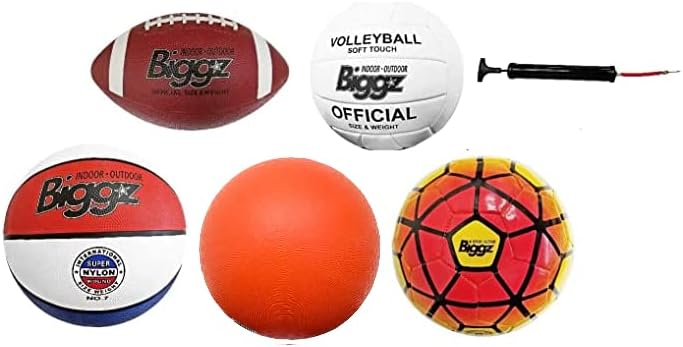 Biggz Bolsa de pelotas deportivas baloncesto, pelota de fútbol, fútbol, voleibol, pelota de juegos y bomba