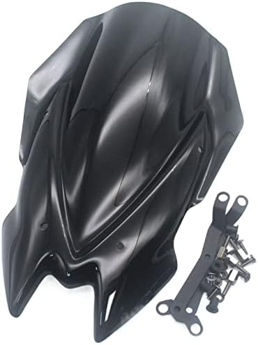 Motorcycle Windshield Motorcycle Touring WindScreen Viser Windshield Visor Fits Compatible with Kawasaki Z900 2020 2021 Double Bubble (Color  Black)