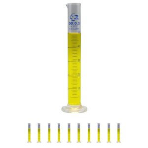 HDA Cilindros de medición de vidrio 1.7 fl oz, base redonda, con boquilla y graduación, instrumento volumétrico, cristalería para laboratorios, HDA Cilindros de medición de vidrio 1.7 fl oz, base redonda, con boquilla y graduación, instrumento volumétrico, cristalería para laboratorios,