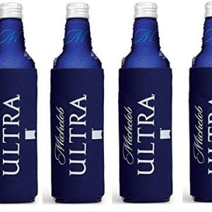 Michelob Ultra Juego de 4 enfriadores de botellas delgadas de aluminio de 16 oz Michelob Ultra Juego de 4 enfriadores de botellas delgadas de aluminio de 16 oz