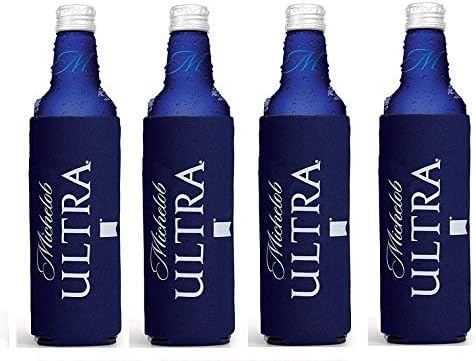 Michelob Ultra Juego de 4 enfriadores de botellas delgadas de aluminio de 16 oz