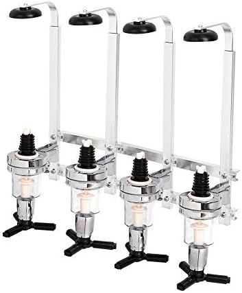 Soporte giratorio de vino para 4 botellas, dispensador de vino giratorio de medición precisa, dispensador de licor giratorio para bar, para