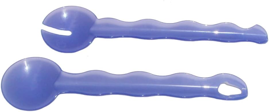 Tupperware Impressions – Juego de pinzas para servir ensaladas, cucharas entrelazadas, color morado