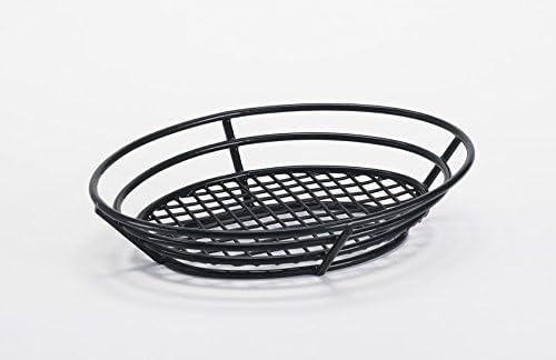 G.E.T. 4-38808 – Cesta ovalada de 8 x 6 pulgadas, fresadora recortadora de 2.25 pulgadas, revestimiento de polietileno de hierro, color negro