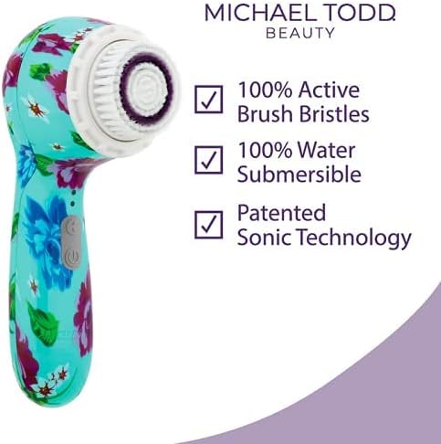 Michael Todd Beauty Soniclear Allure 2024 Best of Beauty Winner – Sistema de cepillo de limpieza facial + exfoliación con 3 velocidades, cabezal de