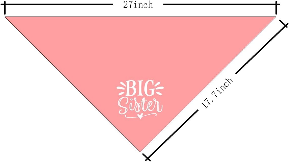 Bandana para perro para hermana mayor, bandana para perro, accesorios de bufanda rosa para mascotas, bufanda triangular para perros pequeños,