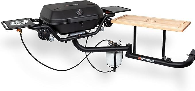 HitchFire Parrilla de exterior montada en enganche (estación de parrilla definitiva – columpio lateral del pasajero)