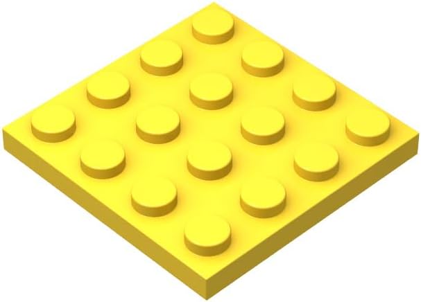 Placas amarillas clásicas a granel, placa amarilla 4×4, placas de construcción planas de 30 piezas, compatibles con piezas y piezas de Lego 4×4
