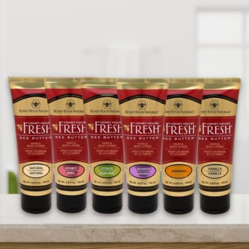 Honey House Naturals Bee Butter Tube Lotion Cream, cítricos, 4 onzas