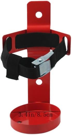 Soporte para extintor de incendios, soporte de metal montado en la pared, compatible con extintores de incendios de 2.5 libras, capa de polvo rojo