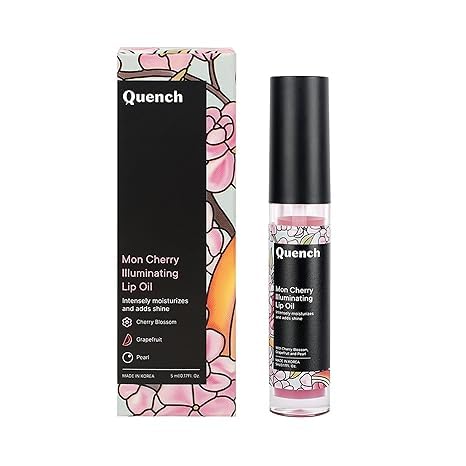 Mon Cherry – Aceite de labios iluminador (rosa)  Aceite de labios coreano con flor de cerezo, extractos de perlas y aceite de pachulí, deja los