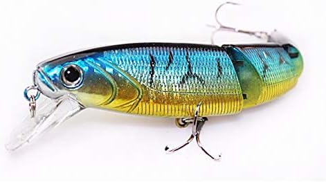 OriGlam 4 señuelos de pesca articulados, cebos de natación realistas multiarticulados, cebos duros, cebo de agua superior, cebo de hundimiento
