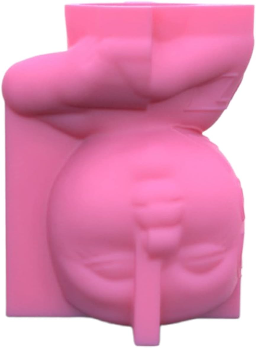 Love Girl – Molde de silicona de yeso para suculentas, maceta de hormigón, florero, yeso, cemento, arcilla, soporte para velas, molde para