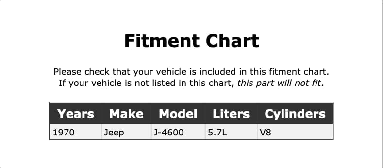 Air Filter Compatible With Jeep J-4600 5.7L V8 1970 PC-1073147