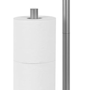 Soporte de papel higiénico plateado para baño, soporte de papel higiénico independiente con estante de almacenamiento de papel higiénico de reserva, Soporte de papel higiénico plateado para baño, soporte de papel higiénico independiente con estante de almacenamiento de papel higiénico de reserva,