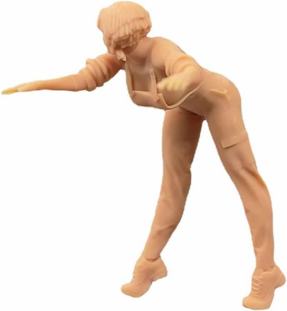ZEDACAKAI Figura 124 Chica Reparador Trabajador de Mantenimiento Mesa de Arena Miniatura Escena de Villano Blanco Necesita ser Coloreado por Usted