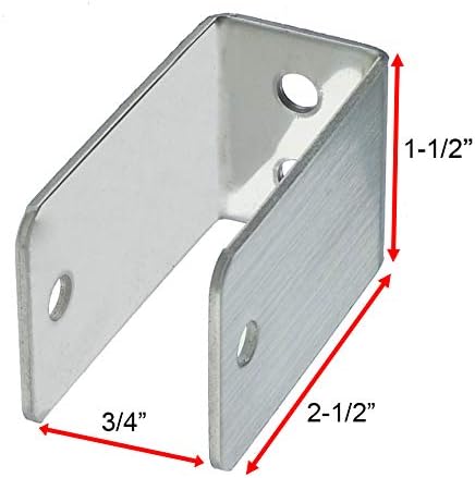 Harris Hardware 11989 Soporte en U extra largo estampado de acero inoxidable 34 pulgadas Grosor del panel 2-12 pulgadas Soporte de acero inoxidable